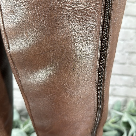 Crown Vintage Aubrie Leather Cognac Round Toe 16.5” Tall Dress Boots WMS 6M✨VGUC - Picture 16 of 16
